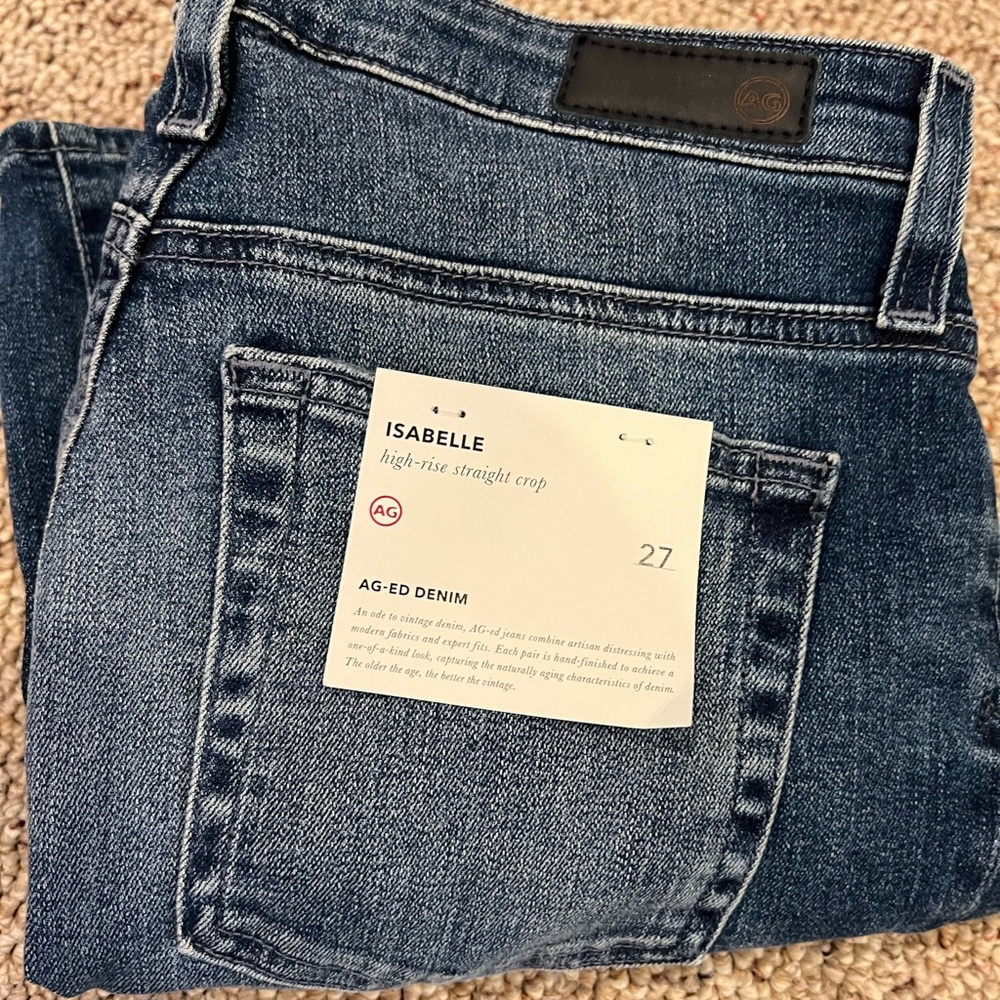 NWT AG Jeans Isabelle high-rise straight crop Size 27 fits like 26